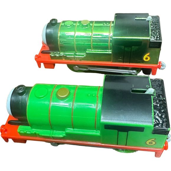 Lot Of 2 Thomas Friends Percy Limited Metallic Green Motorized 2013 Train WORKS - Picture 4 of 16